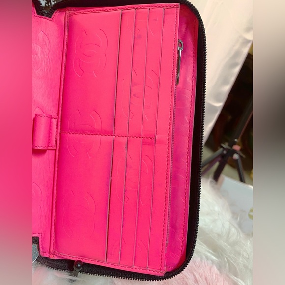 CHANEL Combon Line Lambskin Zip Around Long Wallet Black - Picture 11 of 17